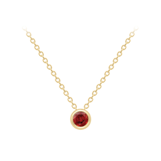 Beards 9ct Yellow Gold Garnet Necklace CA066-18