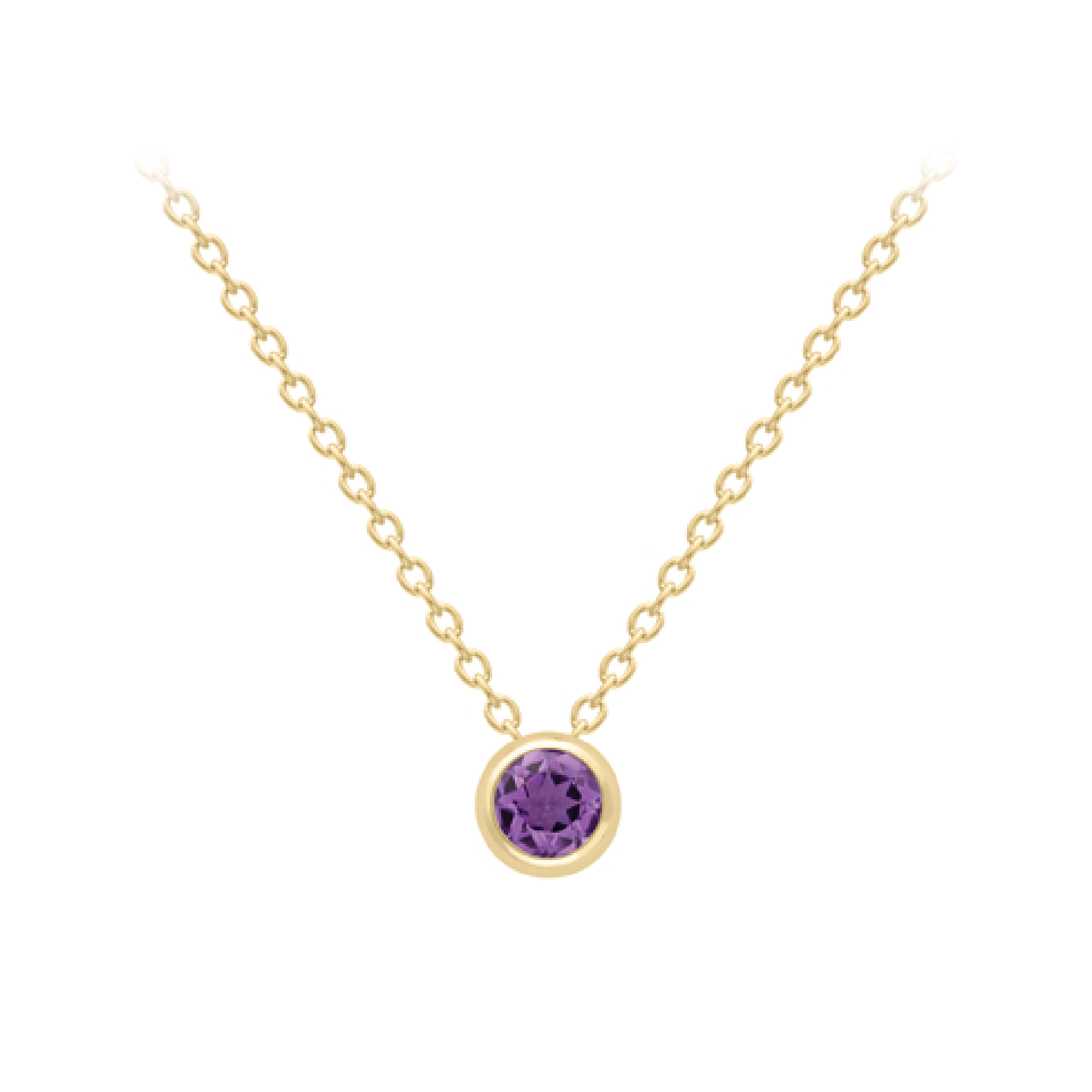 Beards 9ct Yellow Gold Amethyst Necklace CA067-18