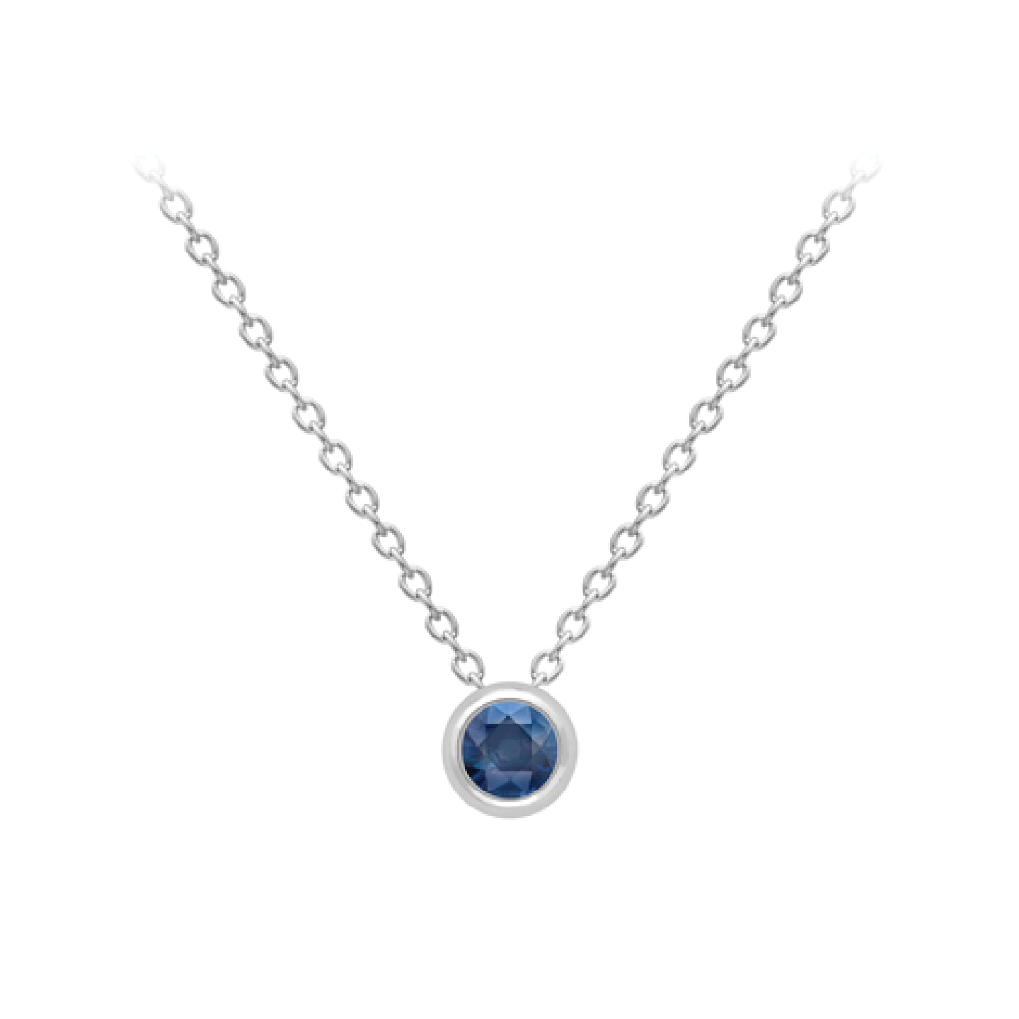 Beards 9ct White Gold Sapphire Necklace CA068-18
