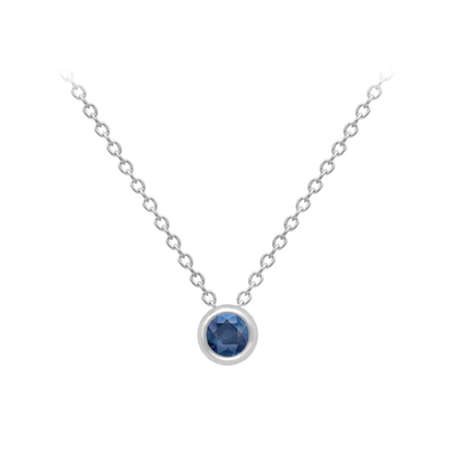 Beards 9ct White Gold Sapphire Necklace CA068-18