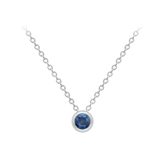 Beards 9ct White Gold Sapphire Necklace CA068-18