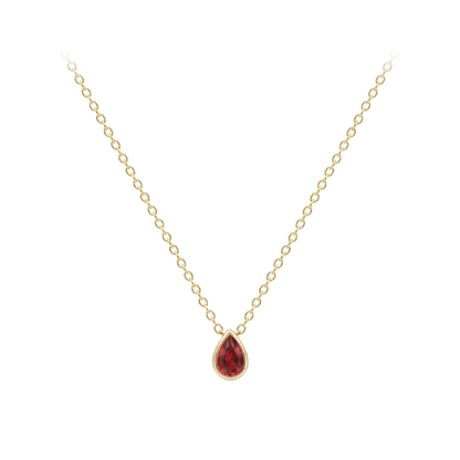 Beards 9ct Yellow Gold Pear Cut Garnet Necklace CA089-18