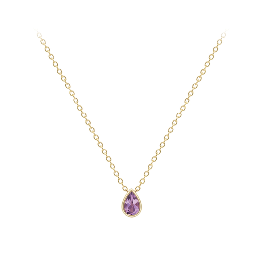 Beards 9ct Yellow Gold Pear Cut Amethyst Necklace CA090-18