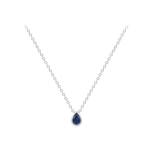 Beards 9ct White Gold Sapphire Necklace CA091-18
