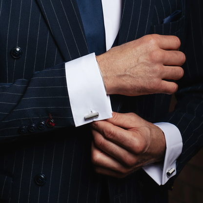 Tateossian Cable Rope Cufflinks Black Enamel