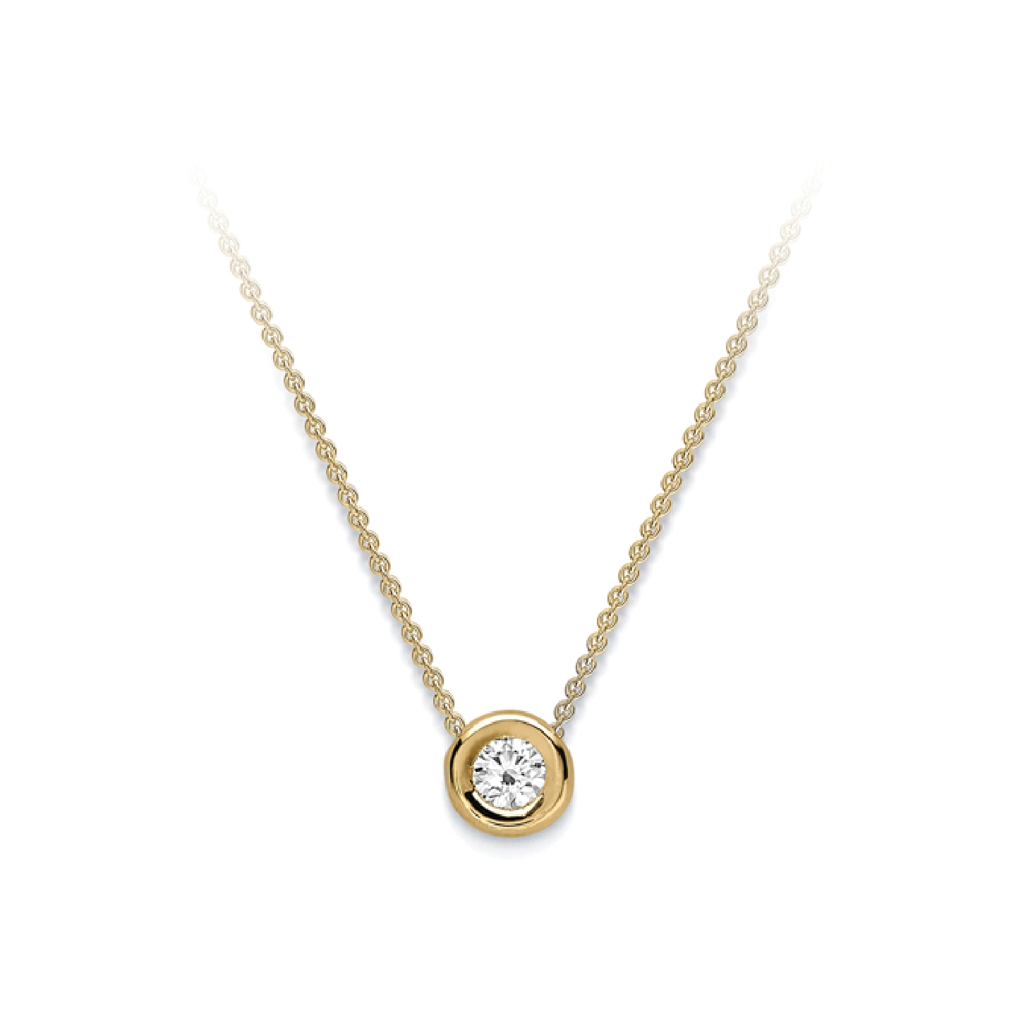 Beards 18ct Yellow Gold Diamond Slider Necklace Small CB142-18