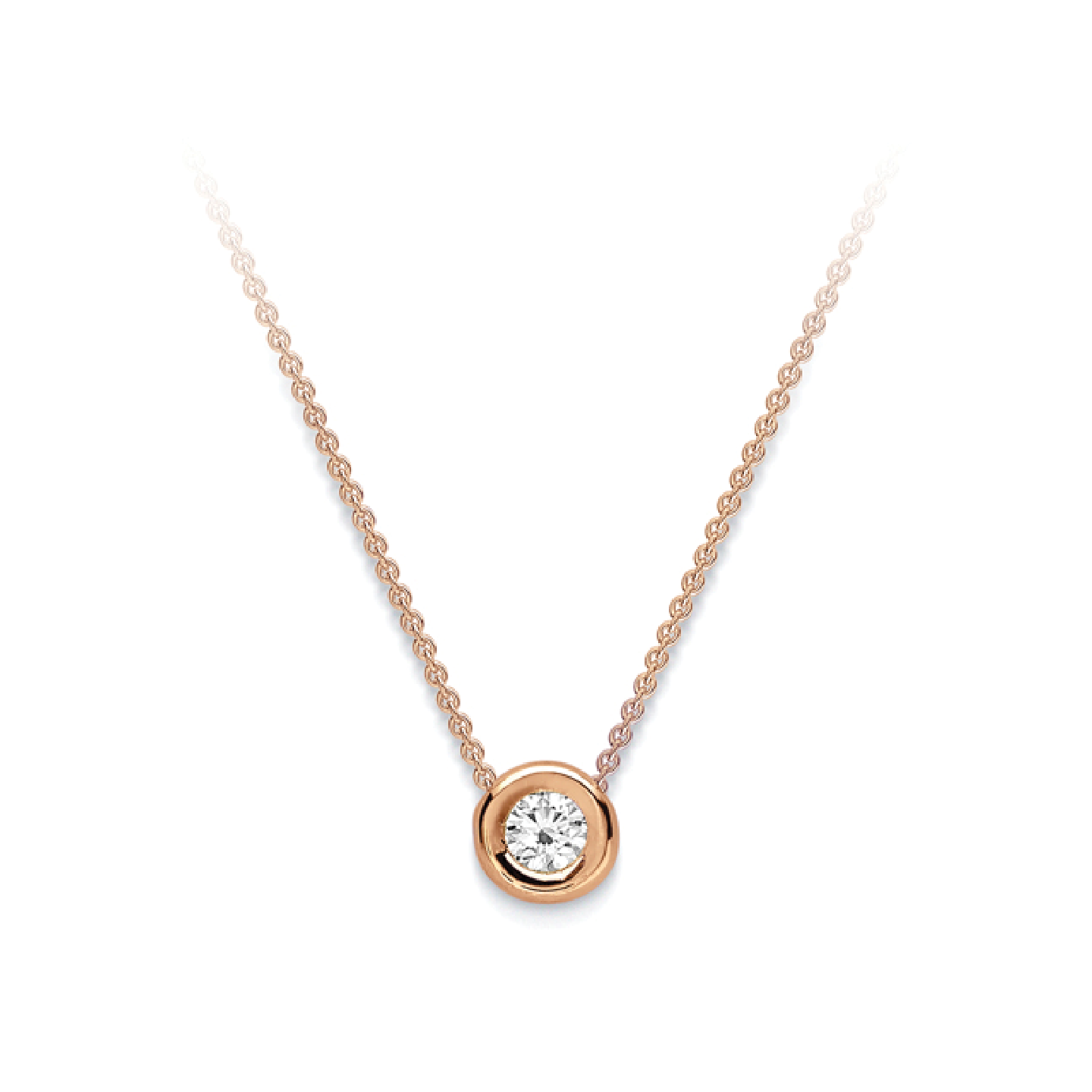 Beards 18ct Rose Gold Diamond Slider Necklace Small CB143-18
