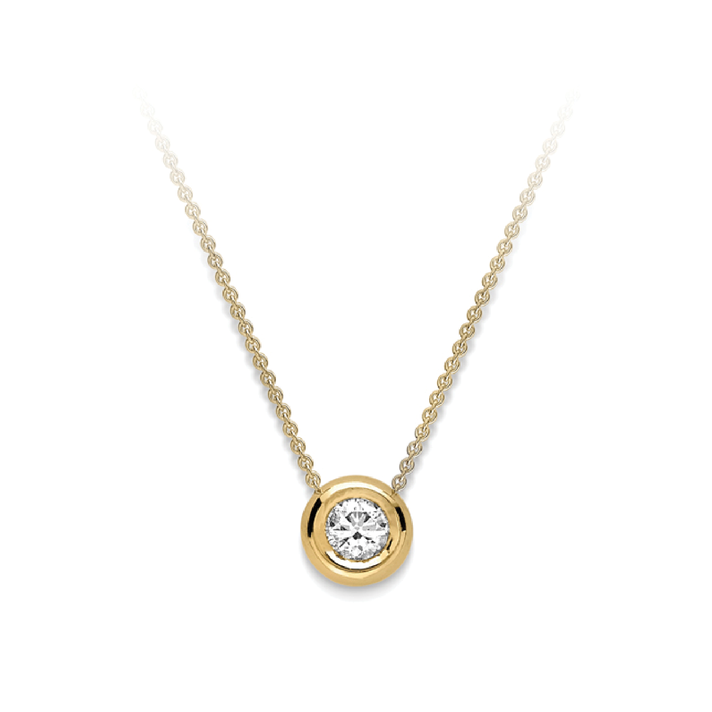 Beards 18ct Yellow Gold Diamond Slider Necklace Large CB148-18