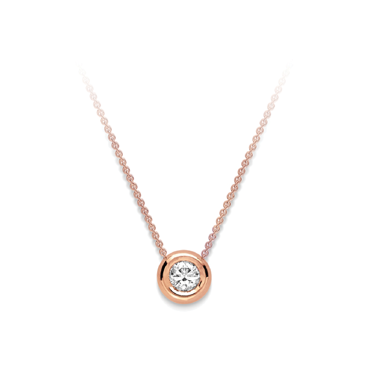 Beards 18ct Rose Gold Diamond Slider Necklace Large CB149-18