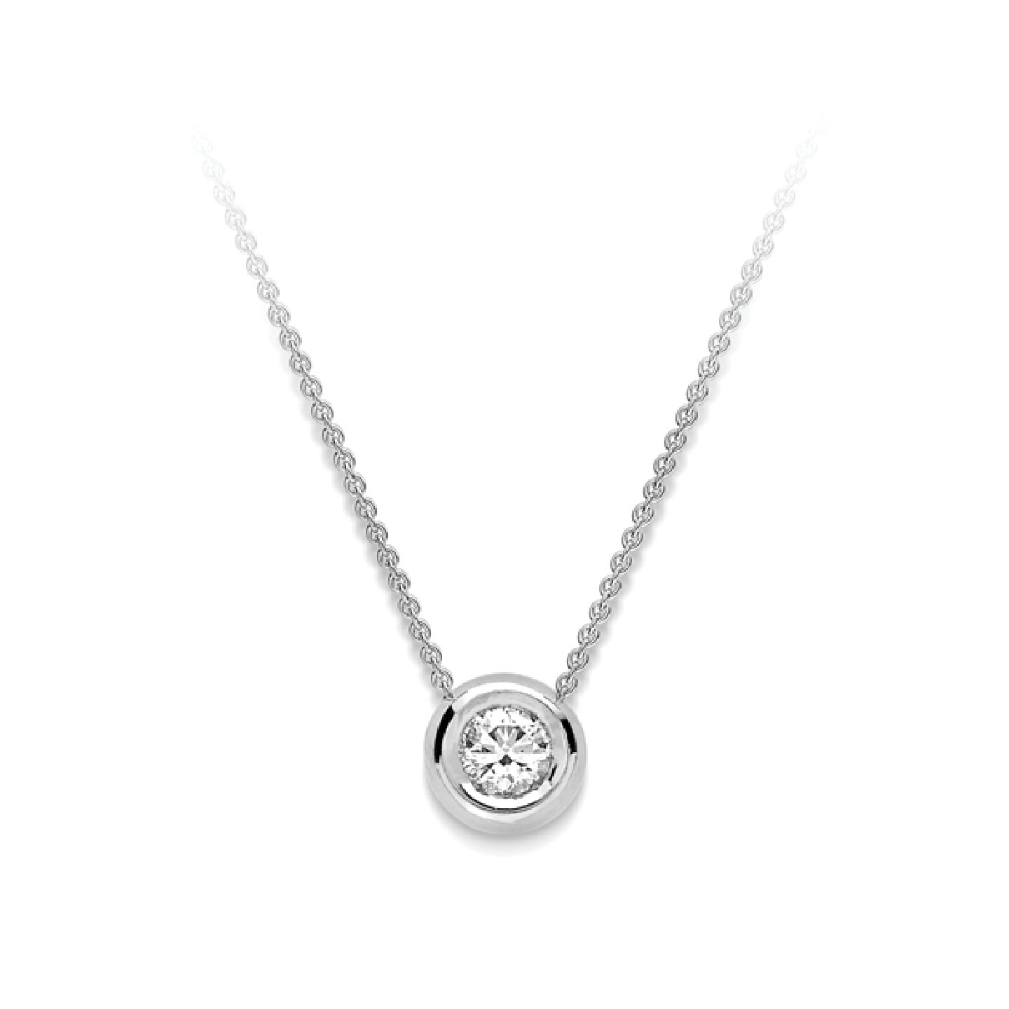 Beards 18ct White Gold Diamond Slider Necklace Large CW148-18