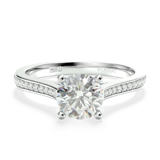 Classic Four Claw Solitaire Pavé Platinum