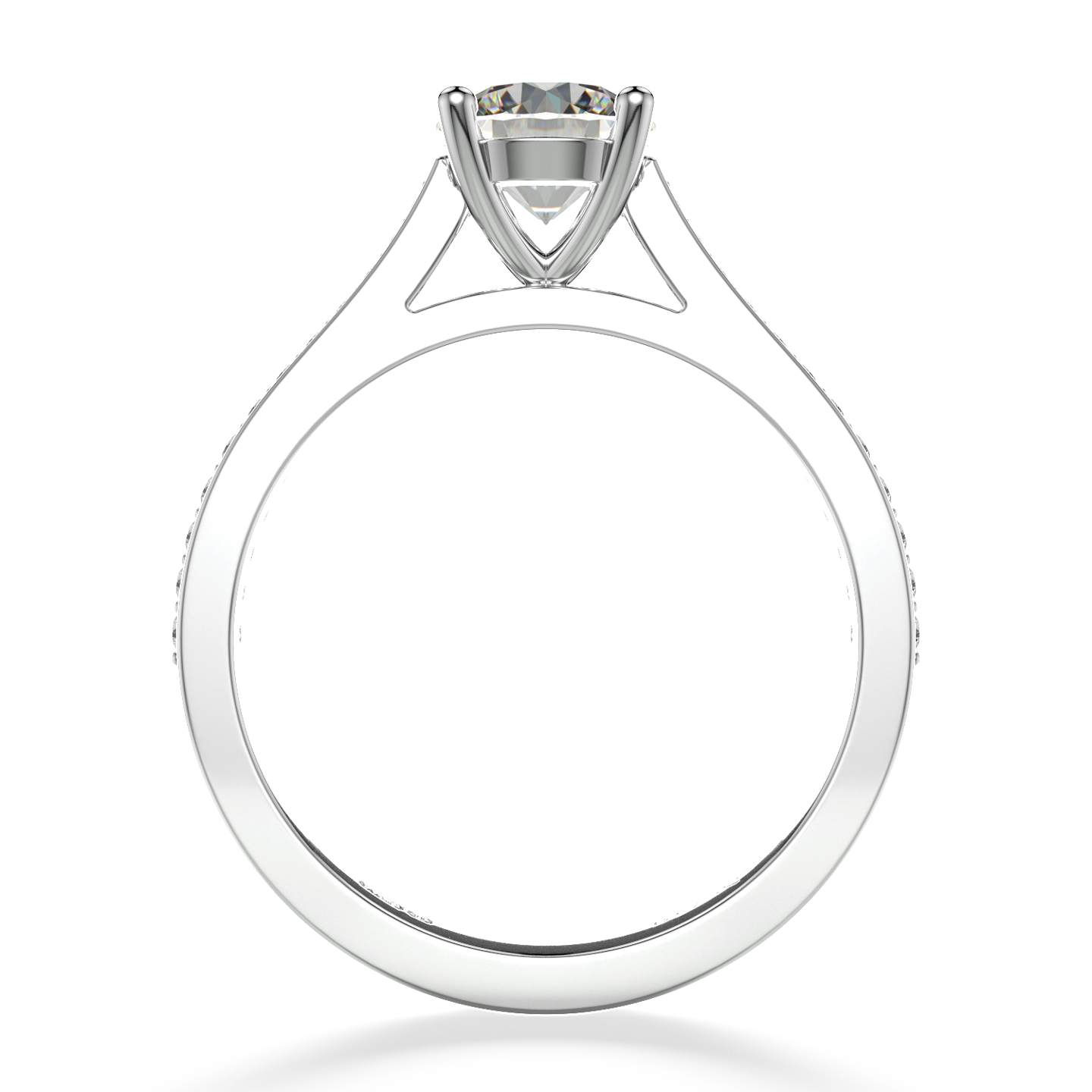 Classic Four Claw Solitaire Pavé Platinum