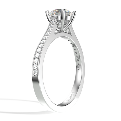 Classic Four Claw Solitaire Pavé Platinum