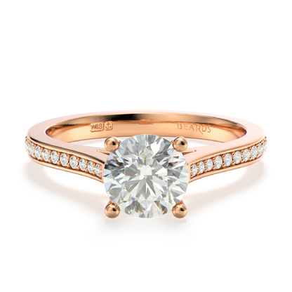 Classic Four Claw Solitaire Pavé Rose Gold