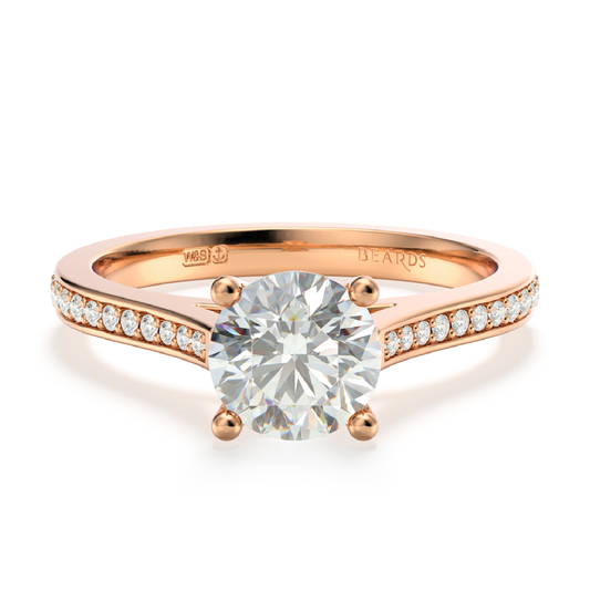 Classic Four Claw Solitaire Pavé Rose Gold