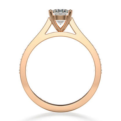 Classic Four Claw Solitaire Pavé Rose Gold