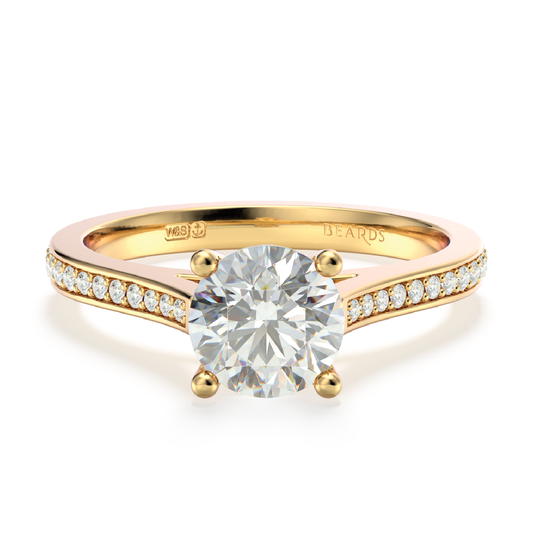 Classic Four Claw Solitaire Pavé Yellow Gold