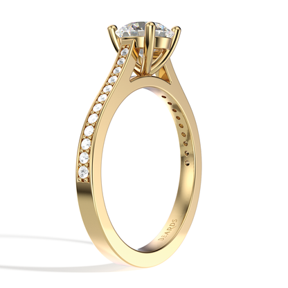 Classic Four Claw Solitaire Pavé Yellow Gold