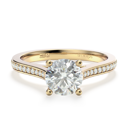 Classic Four Claw Solitaire Pavé Yellow Gold