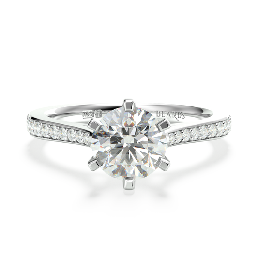 Classic Six Claw Solitaire Pavé Platinum