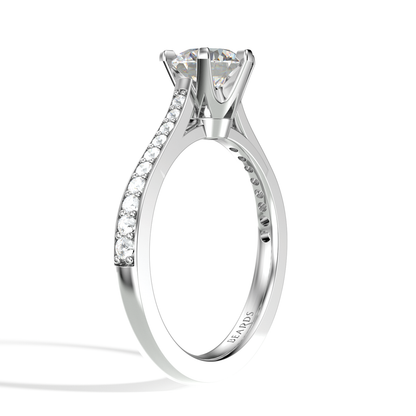 Classic Six Claw Solitaire Pavé Platinum