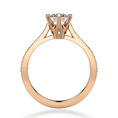 Classic Six Claw Solitaire Pavé Rose Gold