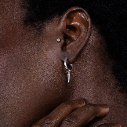 DOWER & HALL Hammered Raindrop Hoops SCDE2-S