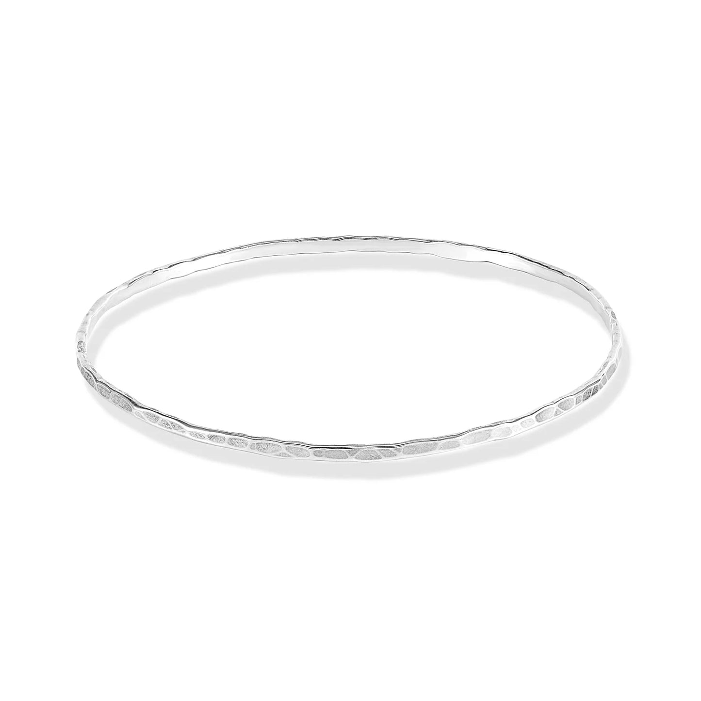 DOWER & HALL 2mm Hammered Nomad Bangle NBG18-S-MED