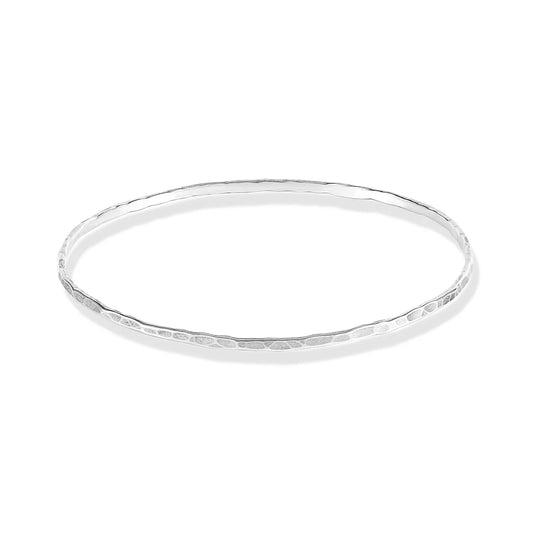DOWER & HALL 2mm Hammered Nomad Bangle NBG18-S-MED