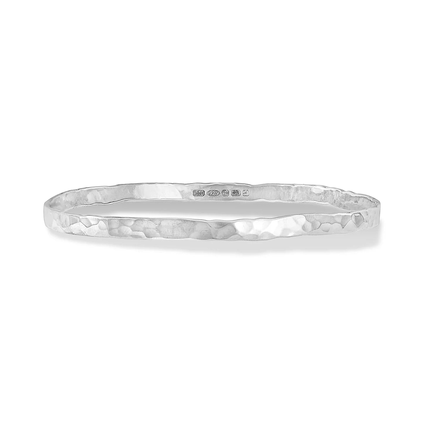 DOWER & HALL 4mm Hammered Nomad Bangle NBG4-S-MED