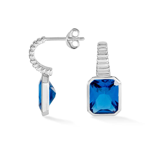 DOWER & HALL Cobalt Blue Octagon Humbug Earrings TWE34-S-COBALT