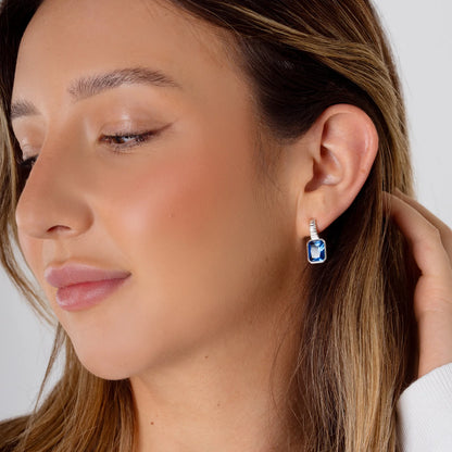 DOWER & HALL Cobalt Blue Octagon Humbug Earrings TWE34-S-COBALT
