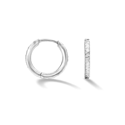 DOWER & HALL Medium Hammered Nomad Huggie Hoops HHE11-S