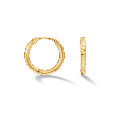 DOWER & HALL Medium Hammered Nomad Huggie Hoops HHE11-V