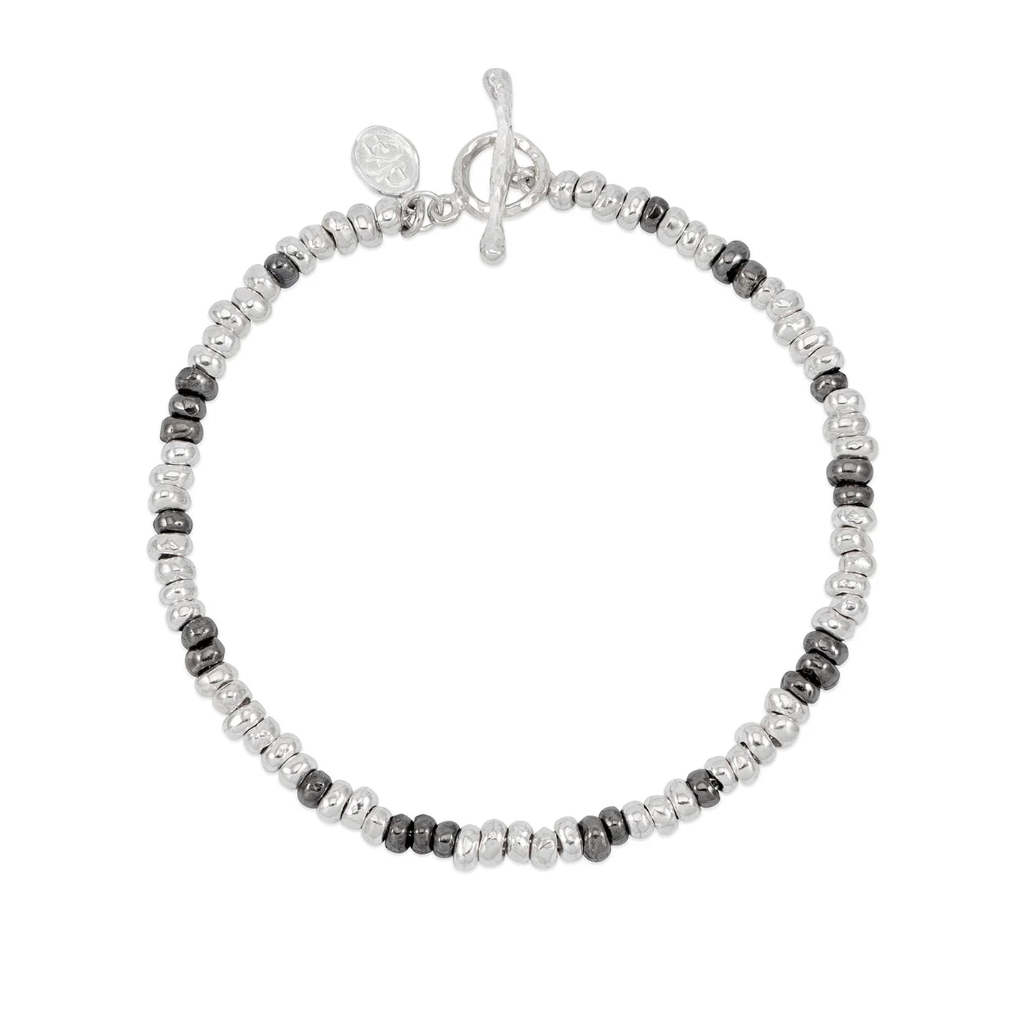 DOWER & HALL Men’s Mixed Signature Small Nugget Bracelet NB335M-S-SB