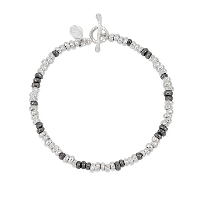 DOWER & HALL Men’s Mixed Signature Small Nugget Bracelet NB335M-S-SB