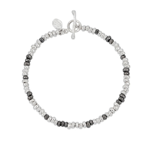 DOWER & HALL Men’s Mixed Signature Small Nugget Bracelet NB335M-S-SB