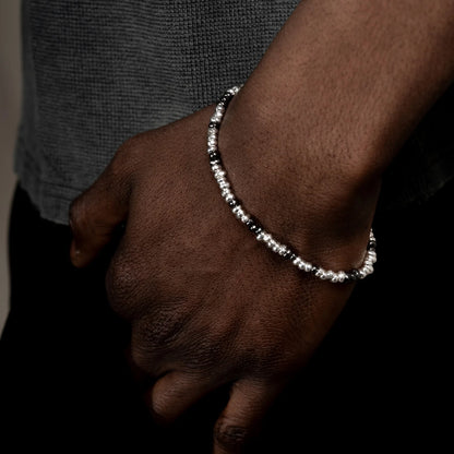DOWER & HALL Men’s Mixed Signature Small Nugget Bracelet NB335M-S-SB