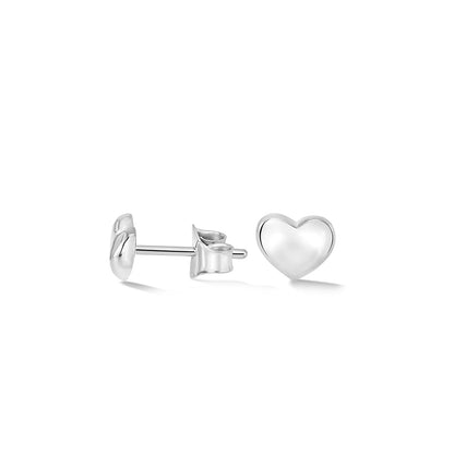 DOWER & HALL Mini Puff Heart Studs PEBE30-S