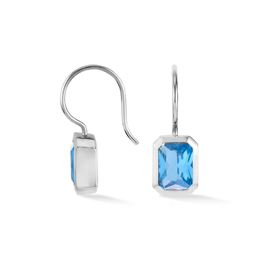 DOWER & HALL Octagon Blue Topaz Earrings TWE33-S-BT