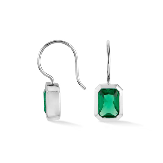 DOWER & HALL Octagon Green Garnet Earrings TWE33-S-GG