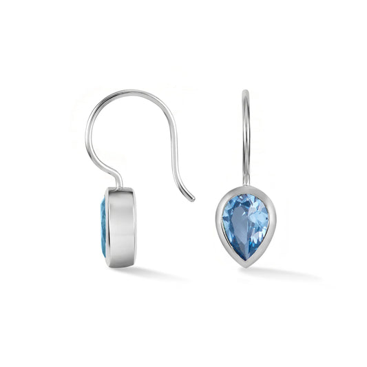 DOWER & HALL Pear Blue Topaz Earrings TWE31-S-BT