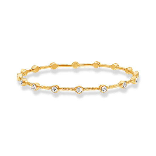 DOWER & HALL Round White Topaz Array Bangle TWBG63-V-WT-MED