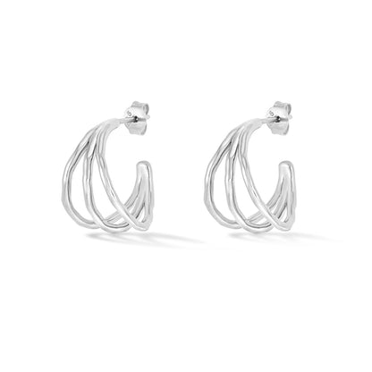 DOWER & HALL Small Triple Row Waterfall Hoops WFE14-S