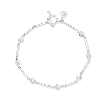 DOWER & HALL White Sapphire Dewdrops Link Bracelet TWB24-S-WSAPP