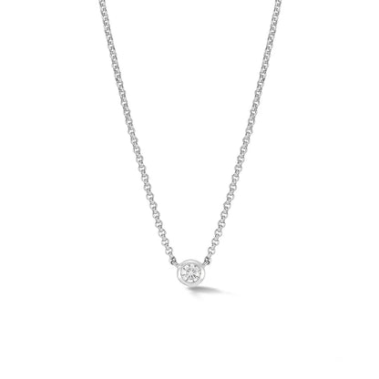 DOWER & HALL White Sapphire Round Dewdrop Pendant TWP4-S-WSAPP-16