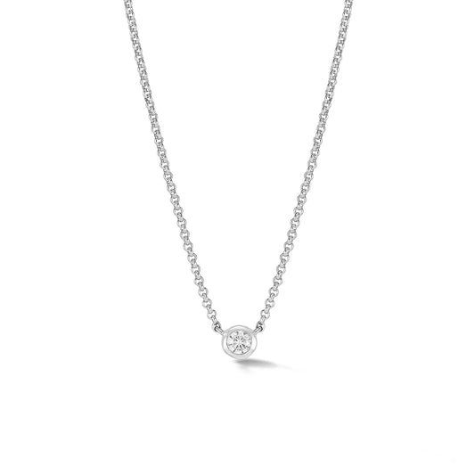 DOWER & HALL White Sapphire Round Dewdrop Pendant TWP4-S-WSAPP-16