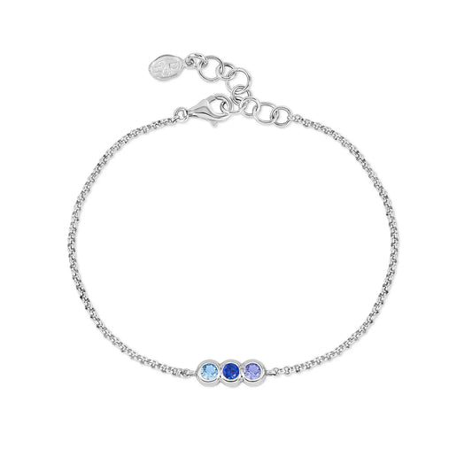 DOWER & HALL ‘Blues’ Tutti Frutti Chain Bracelet TWB39-S-BLUES
