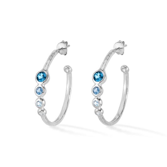 DOWER & HALL 'Blues' Tutti Frutti Hoop Earrings TWE75-S-BLUE