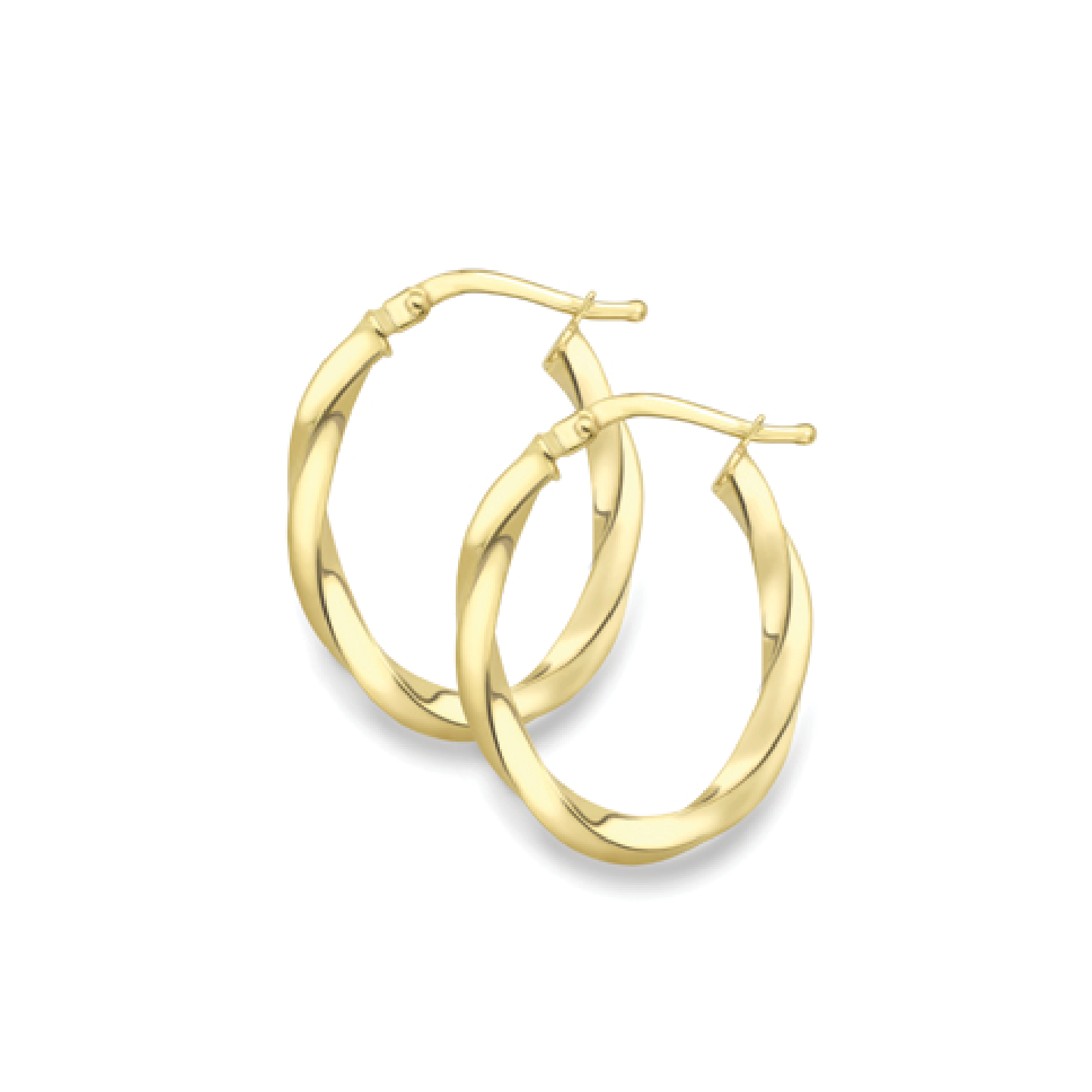 Beards 9ct Yellow Gold Twisted Oval Hoop Earrings EA176